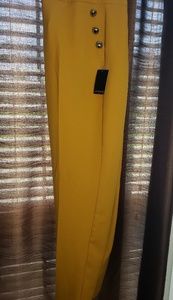 Button Detail Straight Leg Pant